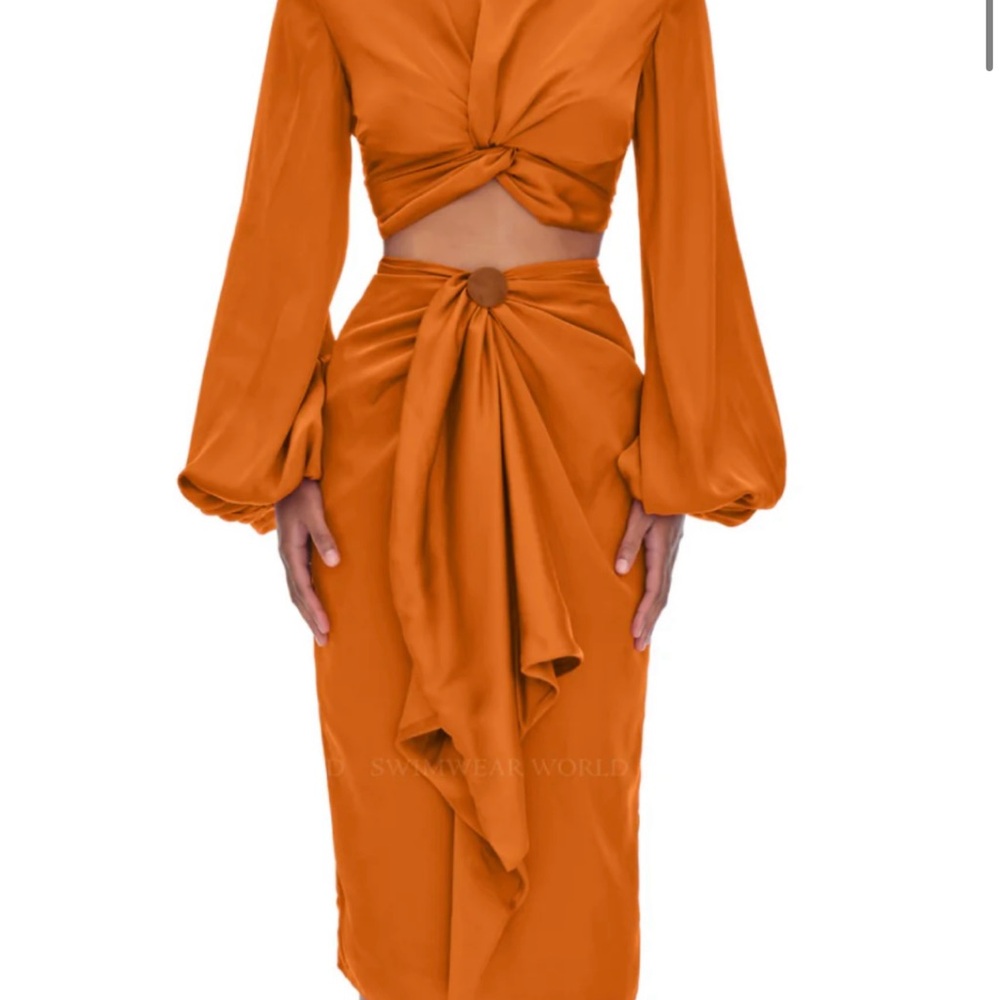 BRAND NEW Andrea Iyamah Orange Two-Piece set